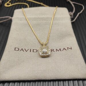 David Yurman Gold Necklace with Diamond Pendant